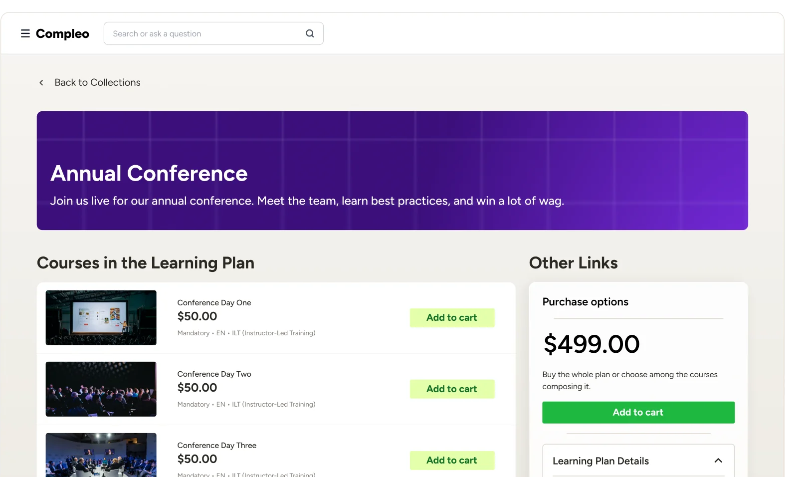 Docebo eCommerce screen