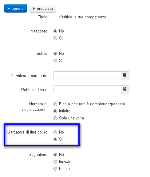 marcatore di fine corso marcatore di fine corso