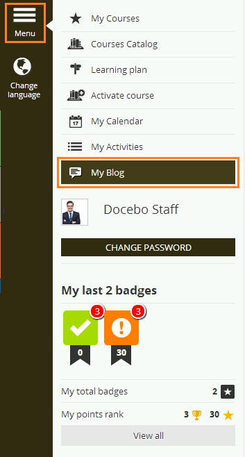 How to activate and manage the blog app: my blog