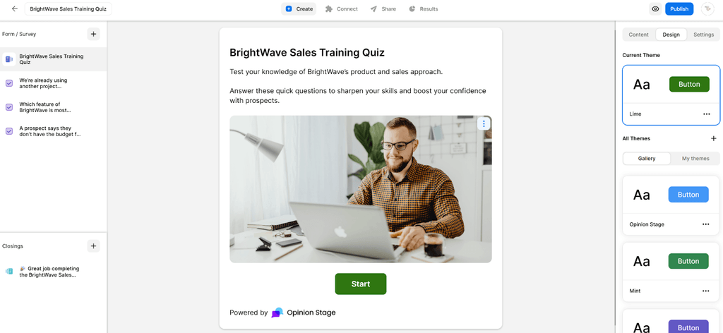opinionstage quiz maker platform demo