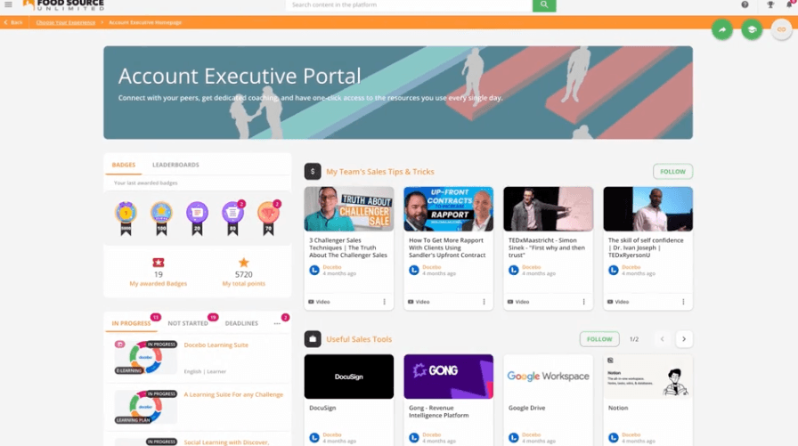 Docebo learning platform example