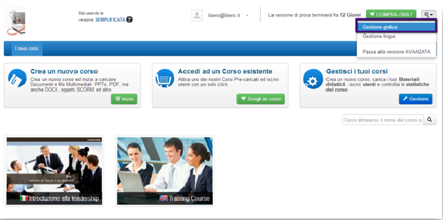 Accedi al pannello Gestione Grafica