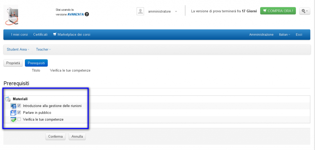 fissare i prerequisiti