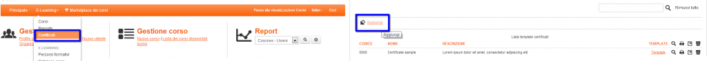 compilazione dati del certificato e-learning