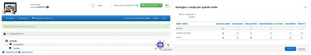 assegna campi supplementari