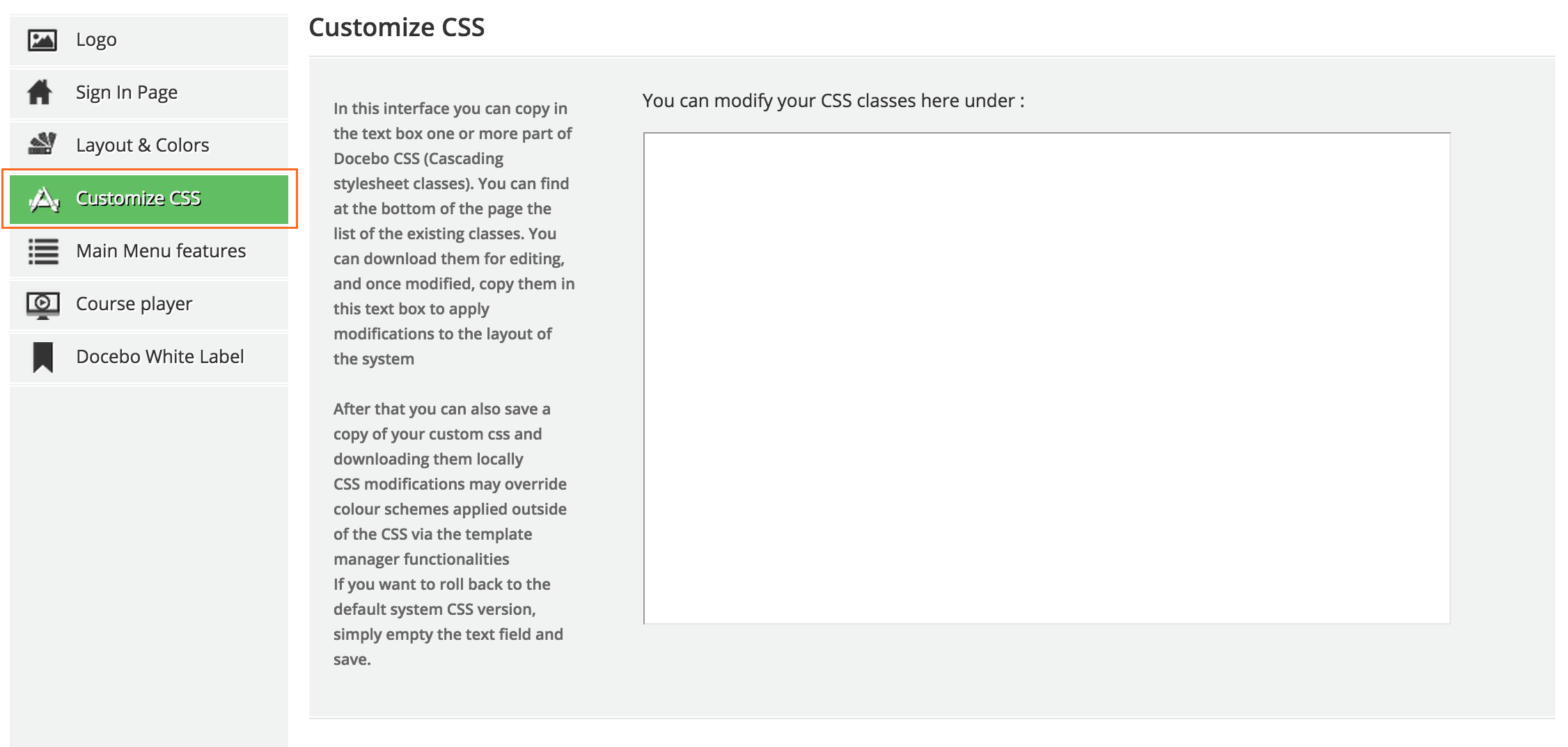branding Customize CSS