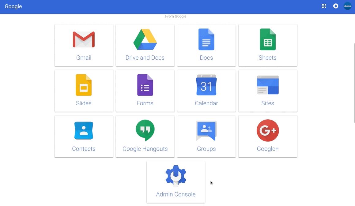 Configurazione dell'account di Google Apps