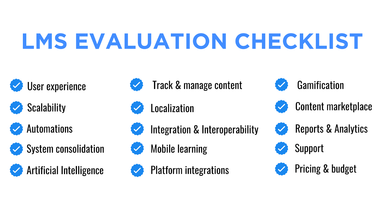 best lms evaluation checklist 