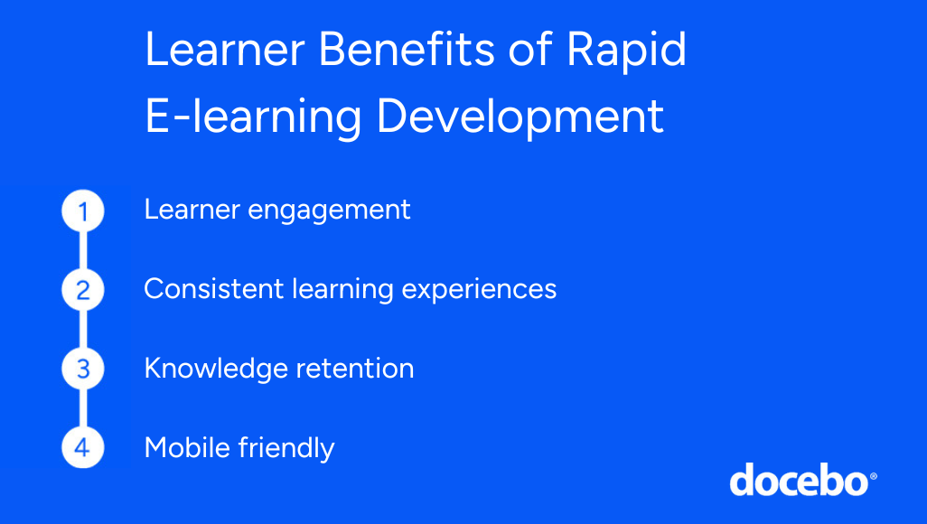 Learner benefits of rapid eLearning development