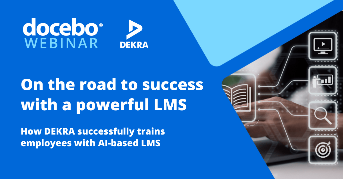 Thumbnail for German webinar: On the road to success with a powerful LMS: How DEKRA successfully trains employees with AI