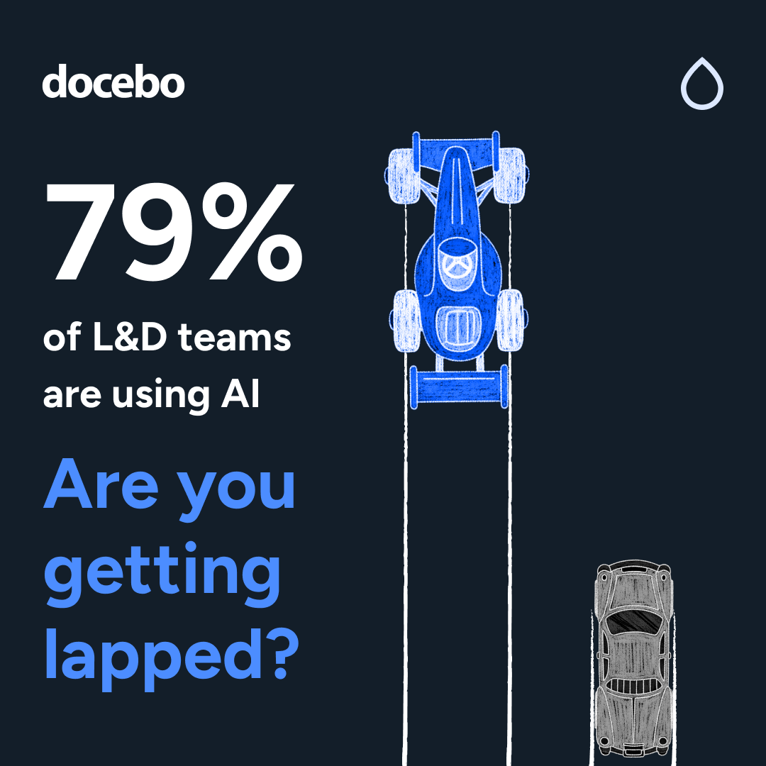 One race car pulling ahead of the other in the AI race
