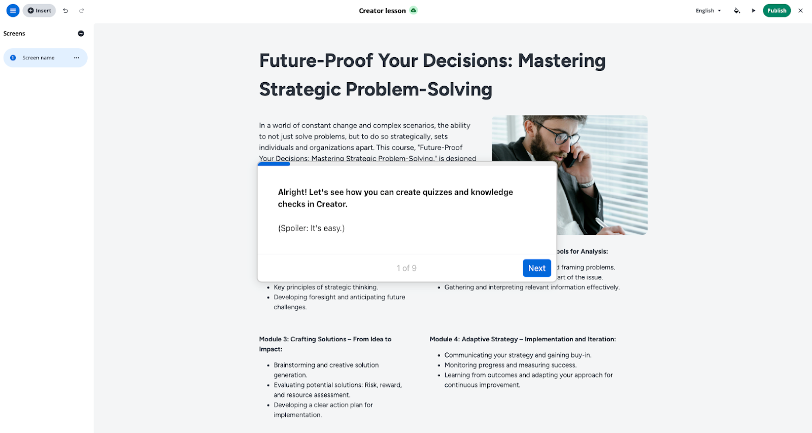 Docebo AI authoring tool Creator